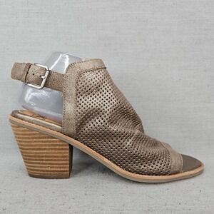 Sofft Womens 11M Milly Sandals Shoes Metallic Leather Slouchy Peep Toe Slingback